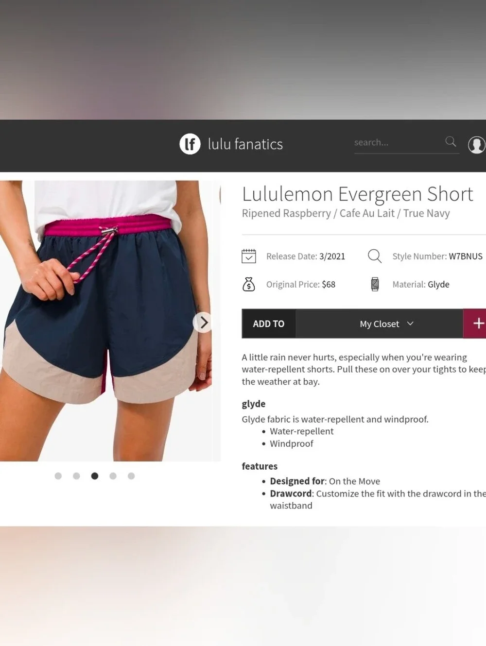 Lululemon Evergreen Short